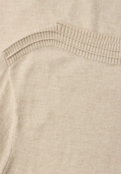 Basic U-Boot Pullover cotton beige mel. Basic U-Boot Pullover cotton beige mel.