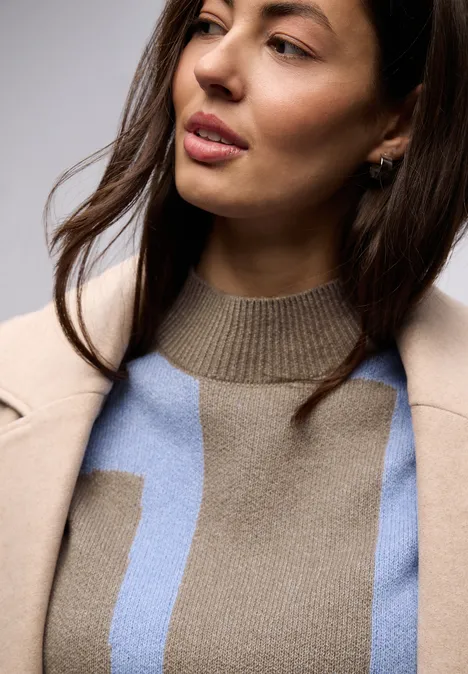 Pull jacquard light terra mocha mel.