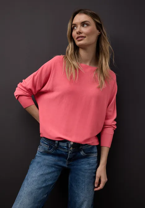 Dolman Pullover striking coral