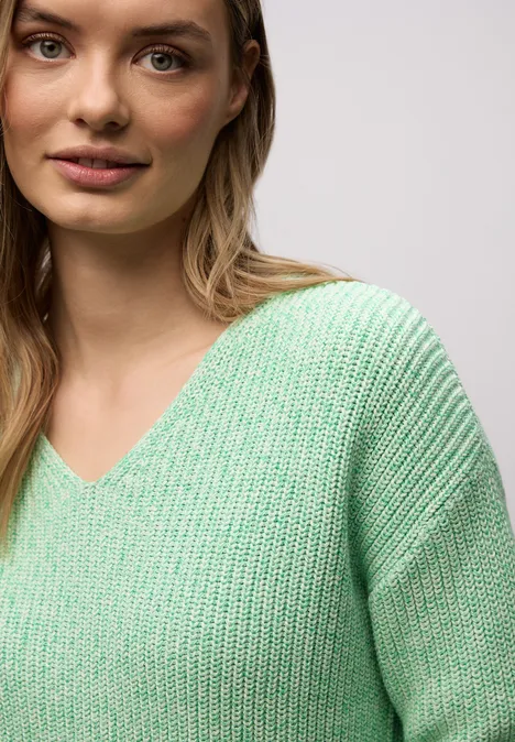 Mouliné Pullover pale mint green