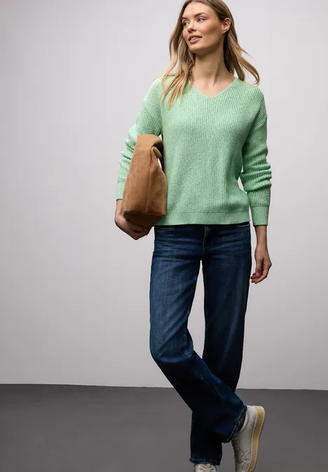 Mouliné Pullover pale mint green
