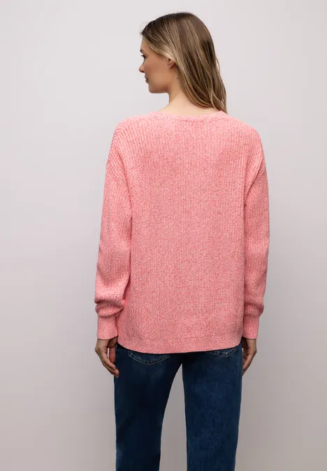 Mouliné Pullover striking coral