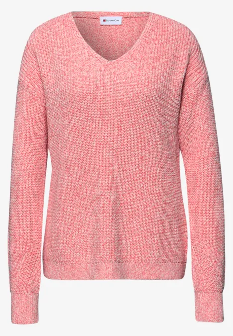Mouliné Pullover striking coral