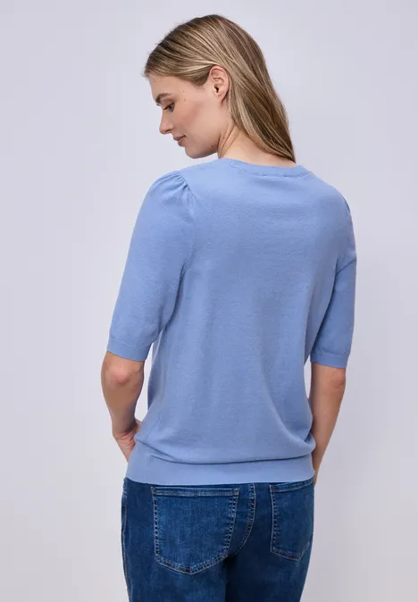 Pull-over en couleur unie bonnet blue