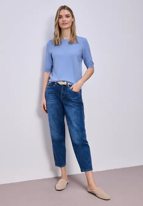 Pull-over en couleur unie bonnet blue