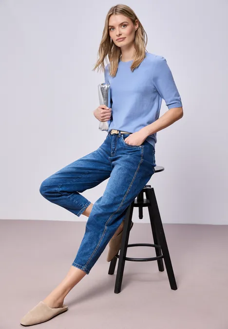 Pull-over en couleur unie bonnet blue