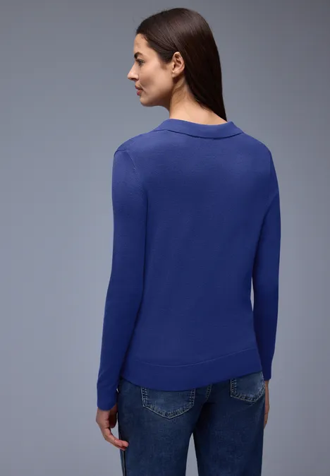 Pullover mit Polokragen amparo blue