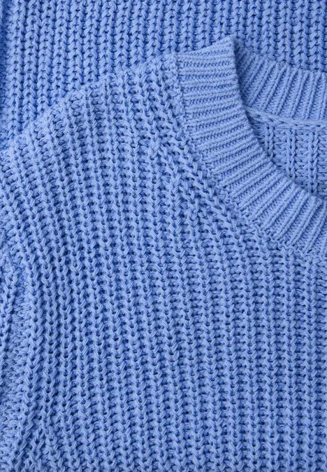 Grof gebreide trui bonnet blue