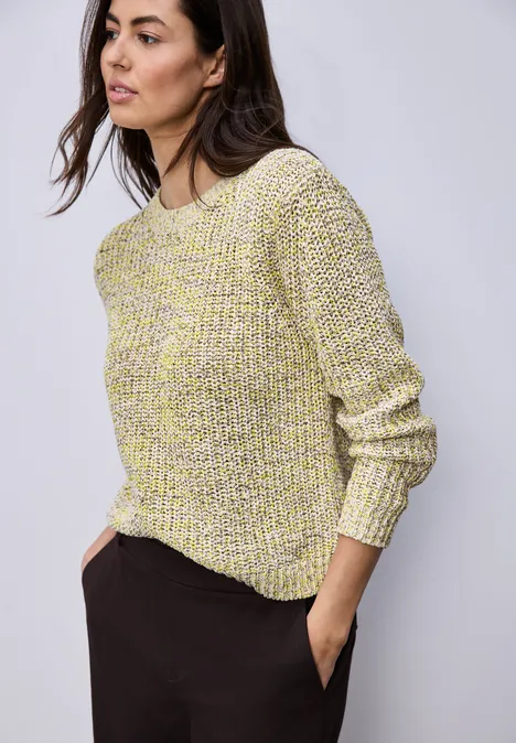 Pull en grosse maille cotton beige