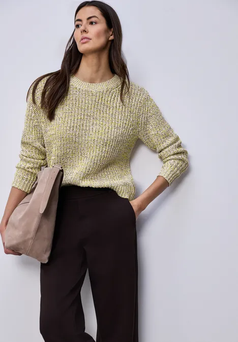 Pull en grosse maille cotton beige