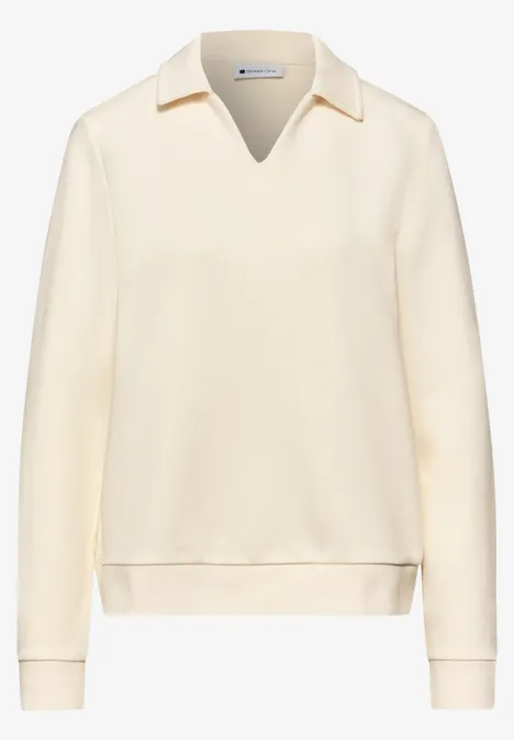 Sweater met kraag soft beige