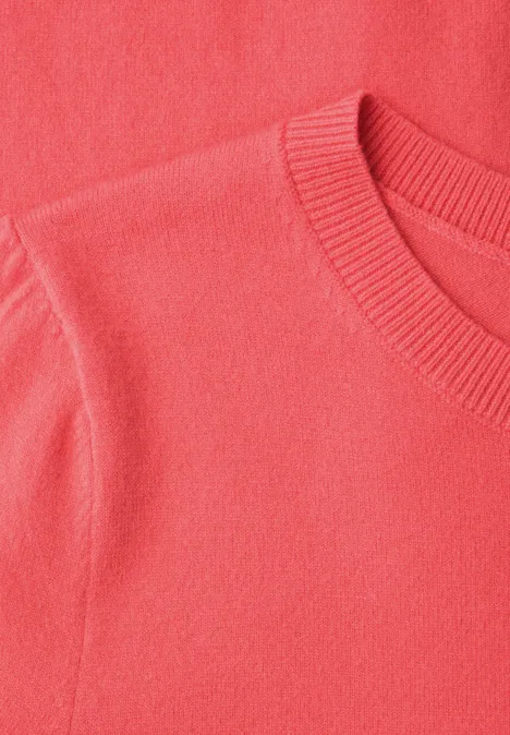 Pullover in Unifarbe striking coral