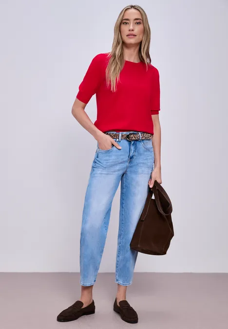 Pullover in Unifarbe salsa red