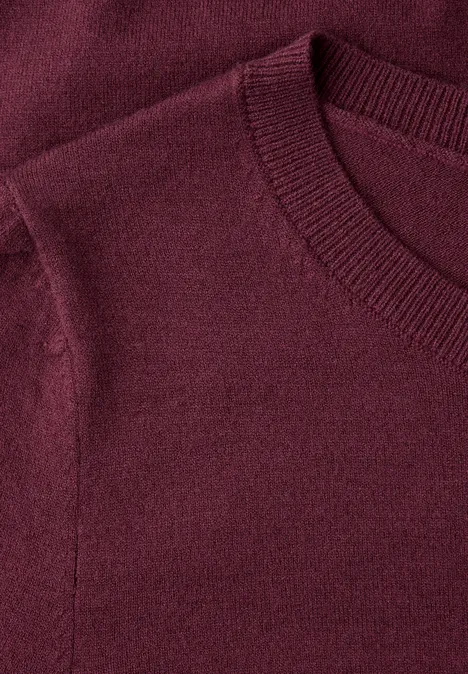 Pullover in Unifarbe truffle red