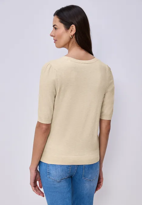 Pullover in Unifarbe smoke beige mel.