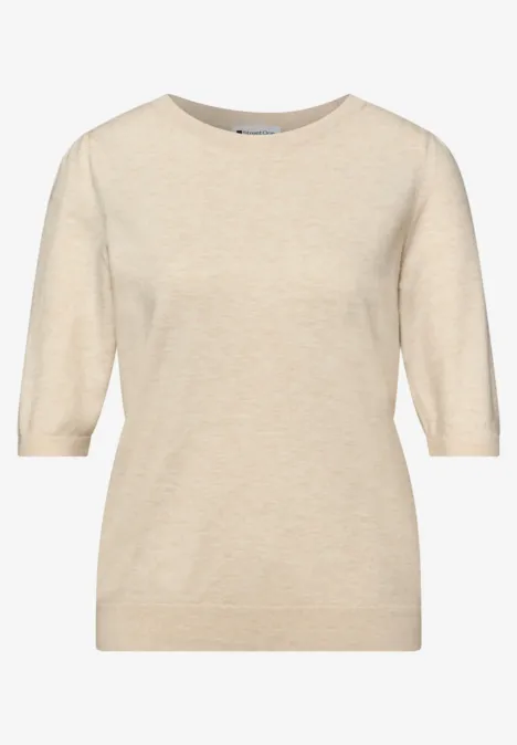Pullover in Unifarbe smoke beige mel.