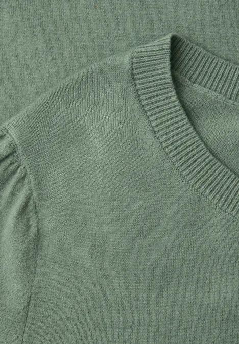 Pullover in Unifarbe dark mint green