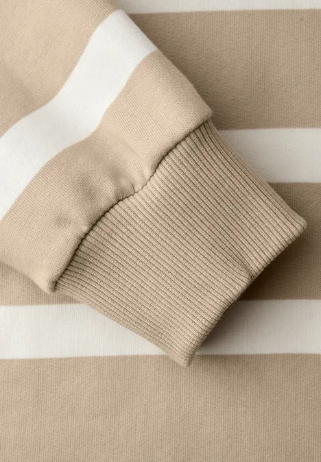 Gestreiftes Sweatshirt cotton beige
