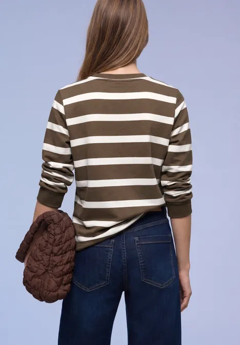 Gestreiftes Sweatshirt light terra mocha
