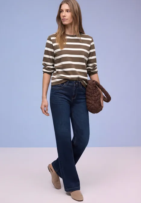 Gestreiftes Sweatshirt light terra mocha
