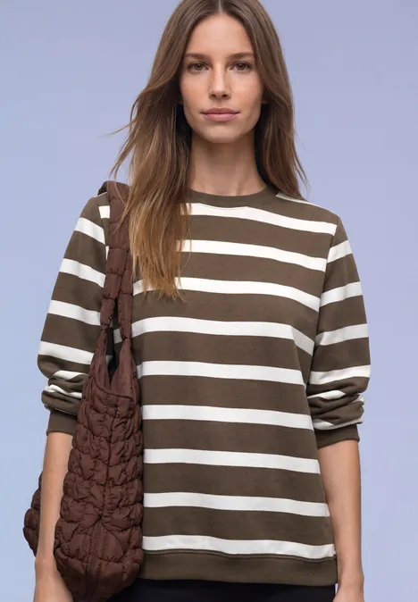 Gestreiftes Sweatshirt light terra mocha