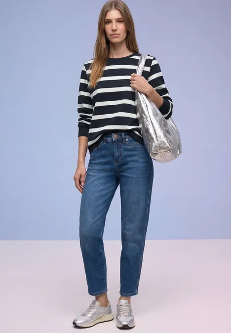 Gestreiftes Sweatshirt shadowed navy