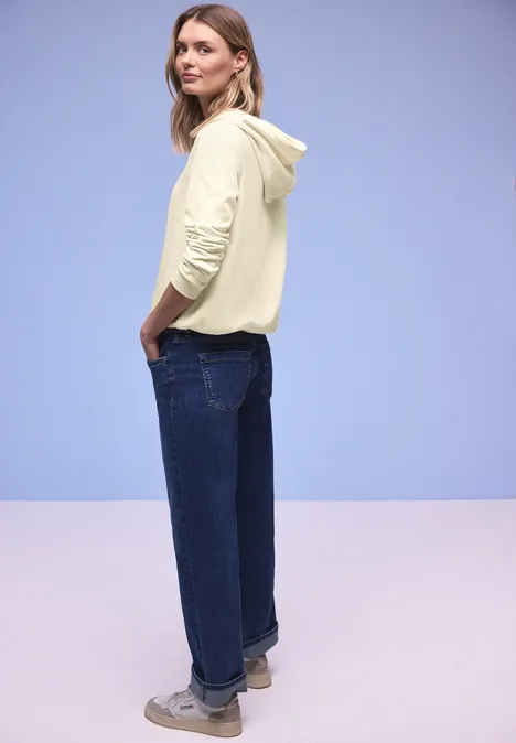 Hoodie in effen kleur soft beige