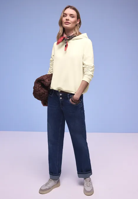 Hoodie in effen kleur soft beige