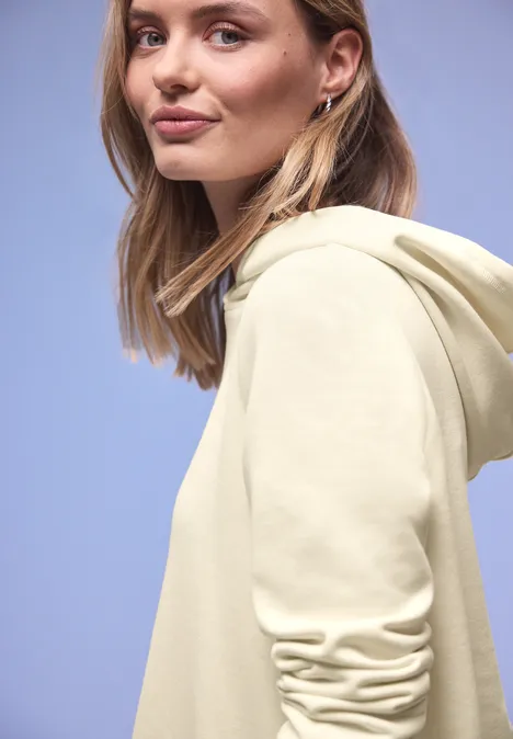 Hoodie in effen kleur soft beige