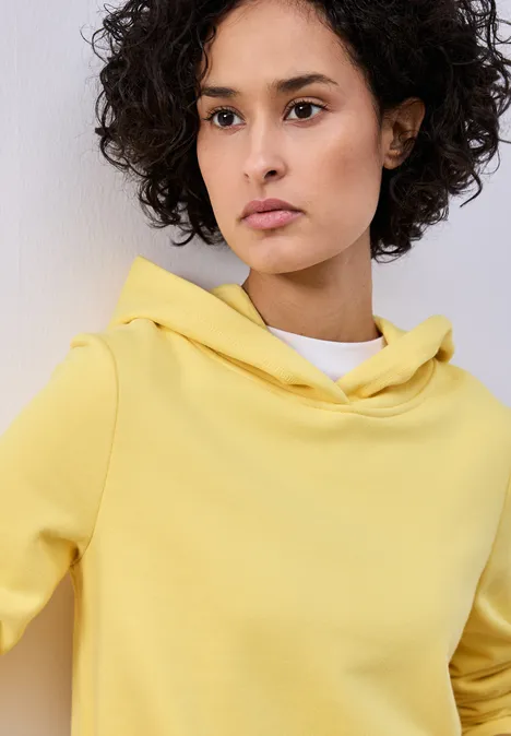 Hoodie in effen kleur bloom yellow