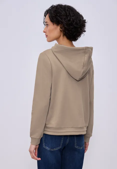Hoodie in effen kleur light terra mocha