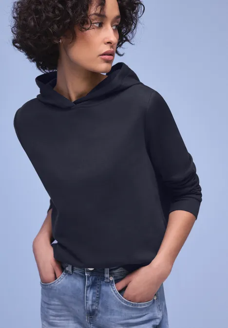 Hoodie in effen kleur shadowed navy Hoodie in effen kleur shadowed navy