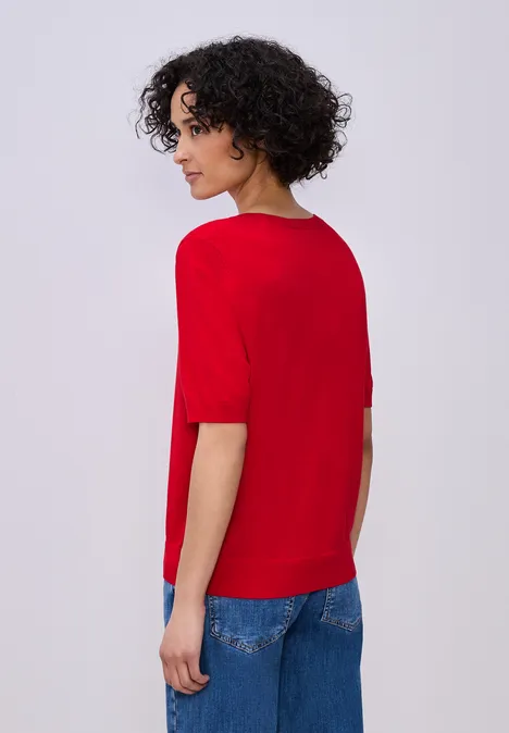 Trui in effen kleur salsa red Trui in effen kleur salsa red