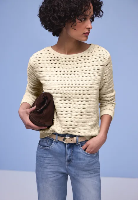 Sweter ze strukturą soft beige Sweter ze strukturą soft beige