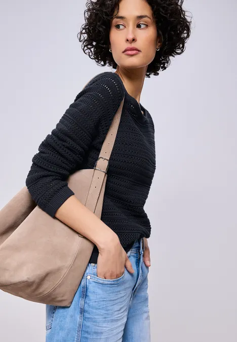 Langarm Pullover mit U-Boot-Ausschnitt shadowed navy Langarm Pullover mit U-Boot-Ausschnitt shadowed navy