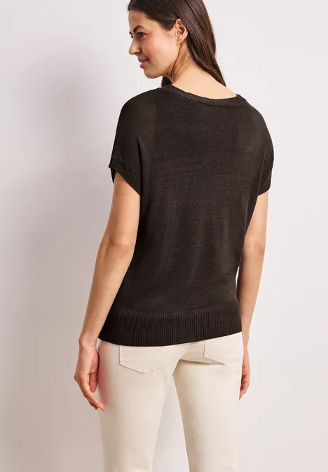 Pullover mit U-Boot-Ausschnitt espresso brown