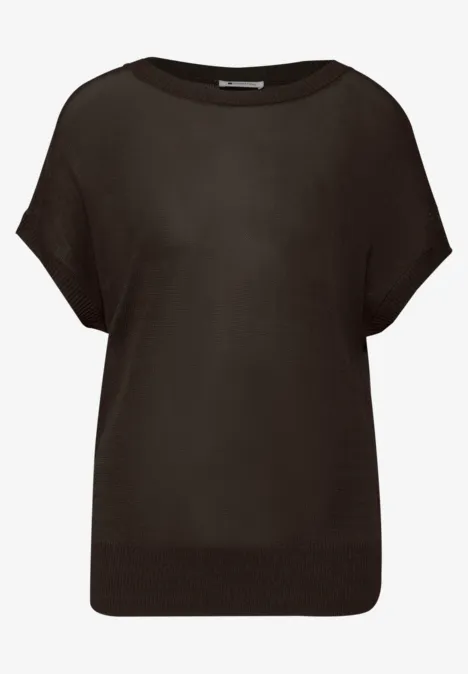 Pullover mit U-Boot-Ausschnitt espresso brown