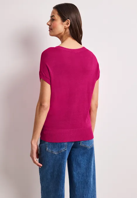 Pullover mit U-Boot-Ausschnitt magenta dream