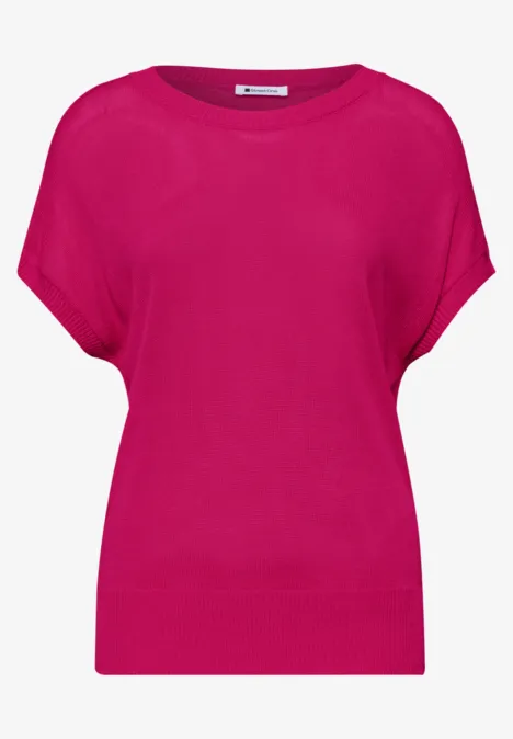 Pullover mit U-Boot-Ausschnitt magenta dream