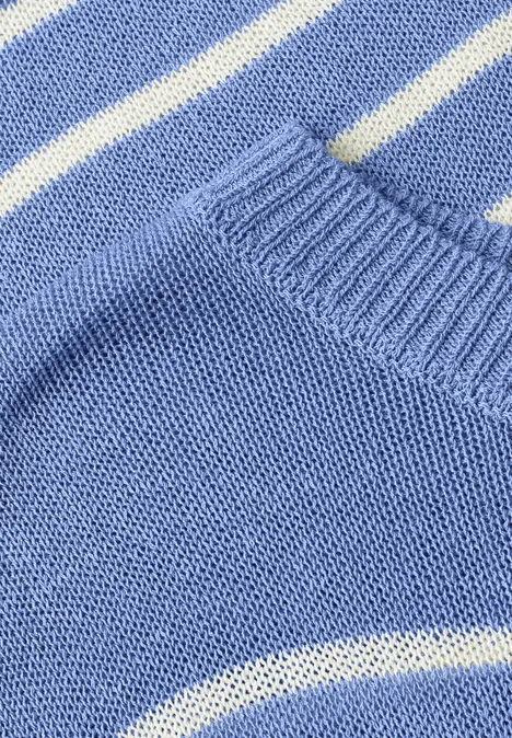 Pullover mit Boatneck und Streifen drift blue