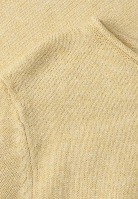 Jersey tricoté jaune pâle avec texture de maille délicate