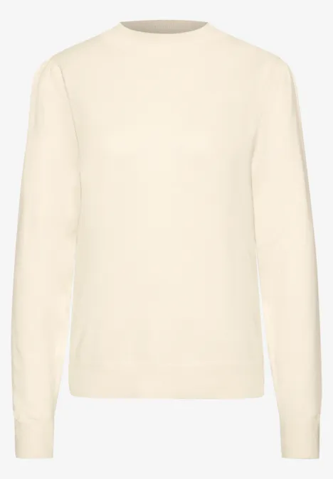 Pullover in Unifarbe mit Rundhals pure beige Schlichter, cremefarbener Pullover mit Rundhalsausschnitt und langem Arm.
