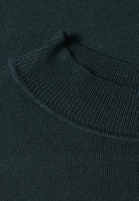 Pullover in Unifarbe mit Rundhals stormy green Dunkelgrüner, feiner Strickstoff mit Rundhalsausschnitt.