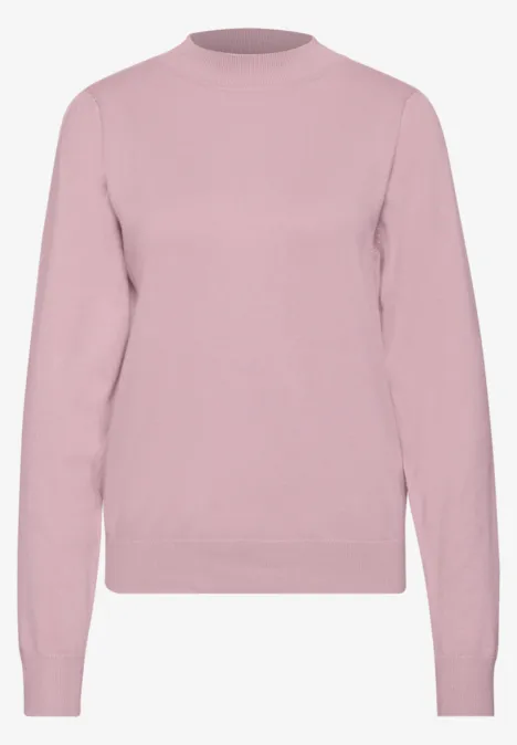 Pullover in Unifarbe mit Rundhals quiet rose Ein schlichtes, hellrosa Langarm-Pullover ohne Muster.