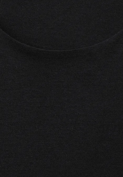 Basic T-Shirt mit 3/4 Arm Black