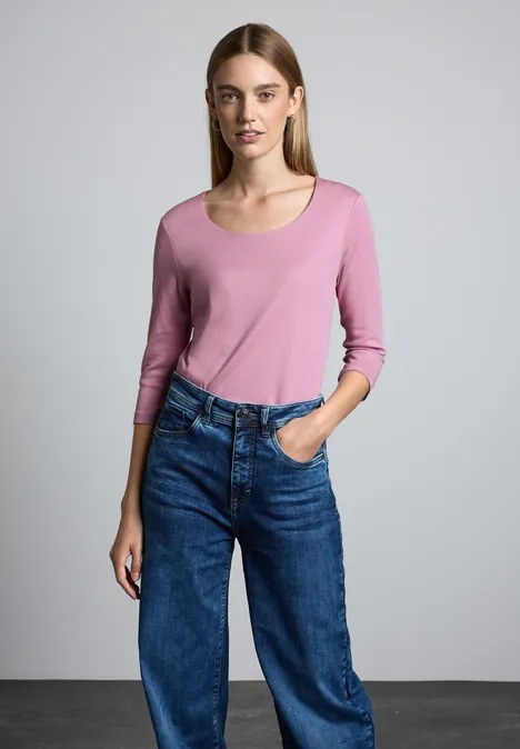 Overhemd in effen kleur sunrise pink
