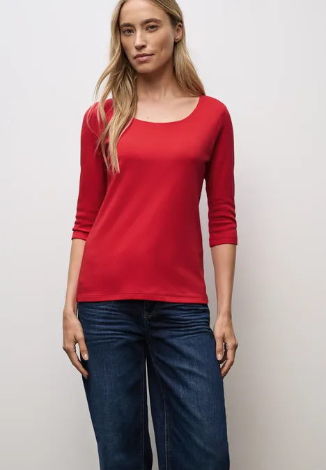T-shirt basique à manches 3/4 racing red
