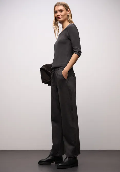 Basic Shirt met 3/4 mouwen darkest brown