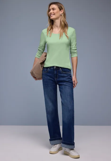 Basic Shirt met 3/4 mouwen pale mint green