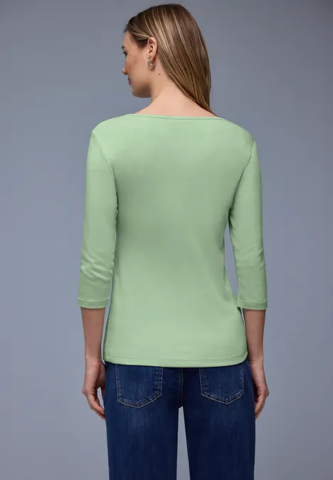 Basic Shirt met 3/4 mouwen pale mint green